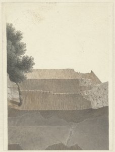 En del av valvet av Temple of Minerva Medica i Rom Sektion av murverket i Temple of Minerva Medica i Rom