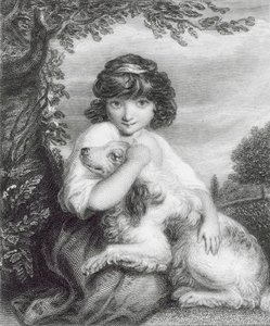 Älska mig, älska min hund (gravyr) av Joshua (after) Reynolds