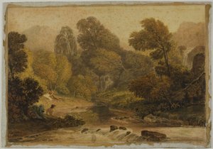 En scen nära Lodore, Cumberland av Joshua Cristall