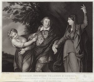 Garrick mellan tragedi och komedi av Joshua Reynolds