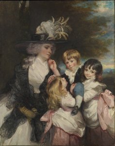 Lady Smith Charlotte Delaval och hennes barn George Henry, Louisa och Charlotte, 1787. av Joshua Reynolds