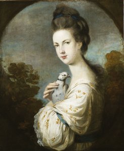 Porträtt av Miss Juliet Langton stående, halvlängd, 1764 av Joshua Reynolds