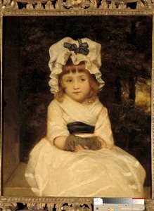Porträtt av Penelope Boothby En liten flicka ser avslöjande ut sitter mycket klokt. Målning av Joshua Reynolds (1723-1792), privat samling omkring 1788 av Joshua Reynolds