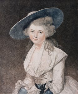 The Honorable Miss Bingham (d.1831) graverad av Francesco Bartolozzi (1727-1815) publicerad av E. M. Diemar, 1786 (stippstick) av Joshua Reynolds
