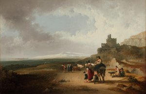 Romantiskt landskap 1835 (Olja på duk)