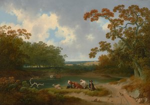 Vy över landsbygden i Pennsylvania 1823 (olja på duk)