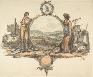Design för en frontispice, ca. 1793. av Josiah Boydell