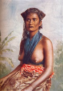 En kvinna från Fiji i inhemsk klädsel, 1902