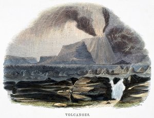 Vulkaner, från Phenomena of Nature, 1849 av Josiah Wood Whymper
