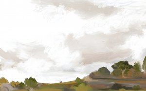 Ett stillsamt impressionistiskt landskap av Josie George