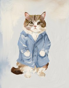 Söt katt i blå kappa av Josie George