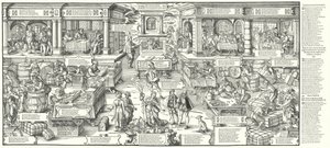 Tyska köpmäns och handelsmäns liv på 1500-talet (gravyr)