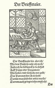 The Manuscript Illuminator (gravyr) av Jost (after) Amman
