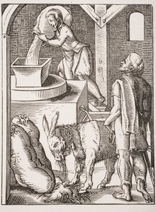 Mjölnaren. 1800-talsreproduktion av 1500-talsgravyr av Jost Amman av Jost (after) Amman