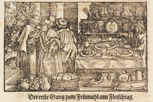 En ny kokbok av Marx Rumpolt. Den första illustrerade tyska kokboken, 1604.