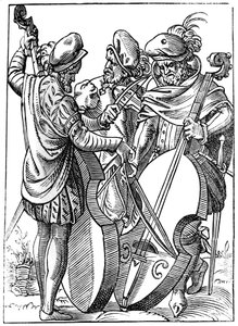 En violinist och två cellister, 1500-talet 1849. av Jost Amman