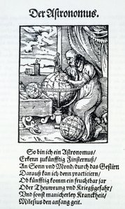 En astronom med en vers av Hans Sachs, pub. Frankfurt 1568 av Jost Amman
