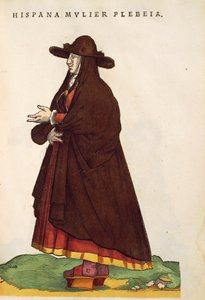 Spansk bondkvinna. Från Habitus of the Chief People, av Jost Amman av Jost Amman