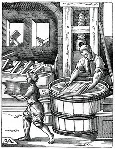 Papperstillverkaren, 1500-talet, 1870 av Jost Amman