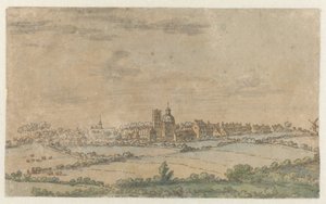 Utsikt över Scherpenheuvel, Flamländska Brabant av Josua de Grave (attributed to)