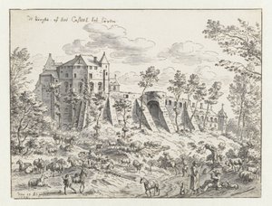 Slottet i Leuven, 1675 (penna och bläck på papper)