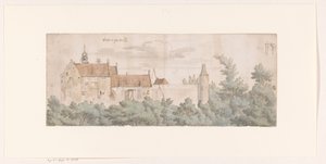 Utsikt över Ooij slott, norra Brabant
