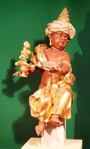 Afrika, från en grupp som föreställer världens fyra världsdelar (polykromt trä)