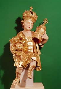 Europa, från en grupp som representerar världens fyra kontinenter (polykromt trä) av Jozef Holzinger