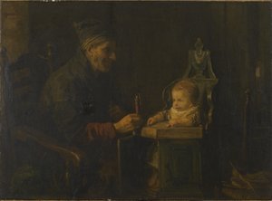 Gammal man och baby av Jozef Israëls