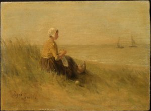 Kvinna på stranden av Jozef Israëls