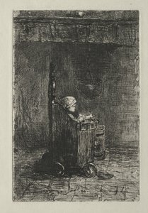 Baby i hans stol. av Jozef Israëls