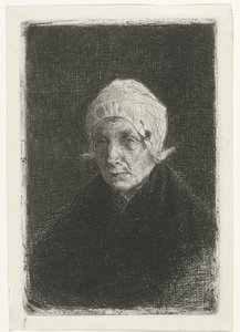 gamla damen Katwijk Old Mary (titel på objekt) av Jozef Israëls