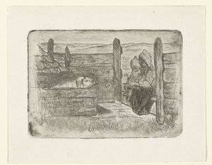 Barn i grisstallen av Jozef Israëls