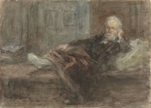Självporträtt med sjuk fot av Jozef Israëls
