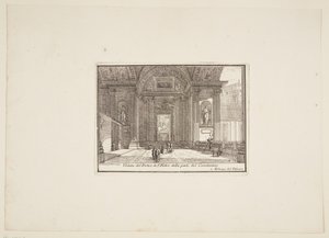 Utsikt över portiken av S. Pietro från delen av Constantino. 1. Vatikanpalatset av Jérôme Charles Bellicard