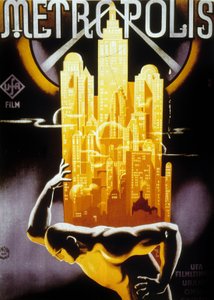 Affisch för den ungerska utgivningen av Metropolis, regisserad av Fritz Lang, 1927