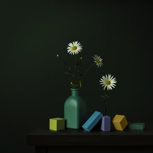 Daisy-vas med geometriska block av Juan Antonio Palacios