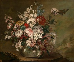 Stilleben med blommor i en vas, ca 1780-1790