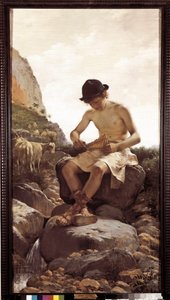 Ung herde. (Målning, 1900-talet) av Juan Belda Norales