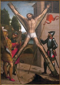 Sankt Andres martyr. Målning av Juan Correa de Vivar (ca 1510-1566), olja på trä