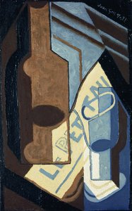 Flaska och glas; Flaska och glas, 1921 av Juan Gris