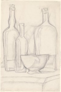 Flaskor och skål av Juan Gris