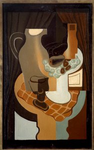 Broc och kompott. Målning av Juan Gris (1887-1927) av Juan Gris