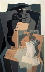 Harlekinen vid bordet av Juan Gris