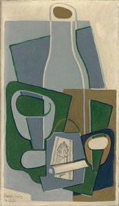 Pipa och paket tobak, 1922 av Juan Gris