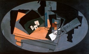 Spelkort och sifon, 1916. av Juan Gris