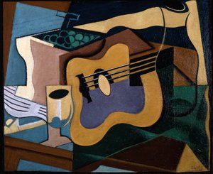 Stilleben med gitarr, oktober-november 1920 (olja på duk) av Juan Gris