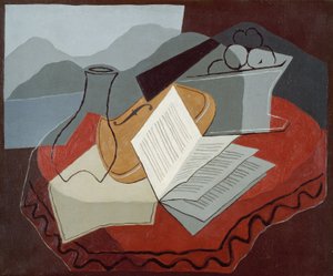 Violin inför ett öppet fönster av Juan Gris
