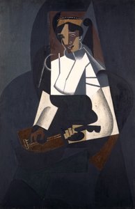 Kvinna med mandolin, efter Corot, 1916 (olja på plywood)