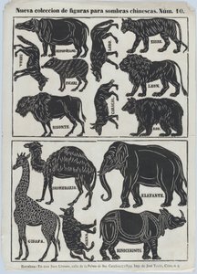 Ark 10 med figurer för kinesiska skuggdockor, 1859.